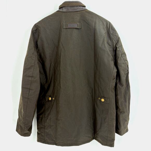 Barbour Men's Olive Prestbury Waxed Jacket Size L - Picture 6 of 11